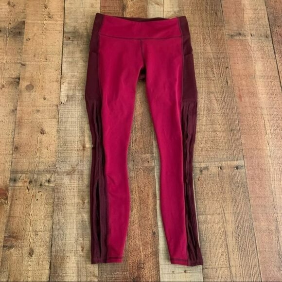 Fabletics mid-rise powerhold colorblock, burgundy - Picture 6 of 12